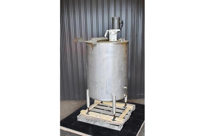 USED 200 GALLON TANK, STAINLESS STEEL WITH MIXER