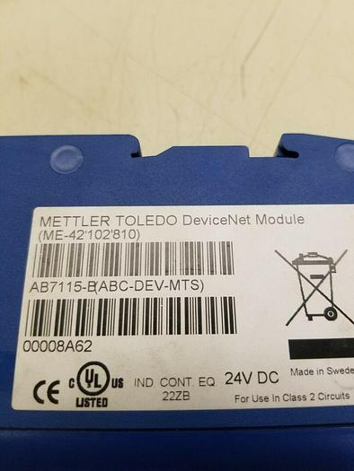 Used METTLER TOLEDO ME-42'102'810. AB7115-B(ABC-DEV-MTS)