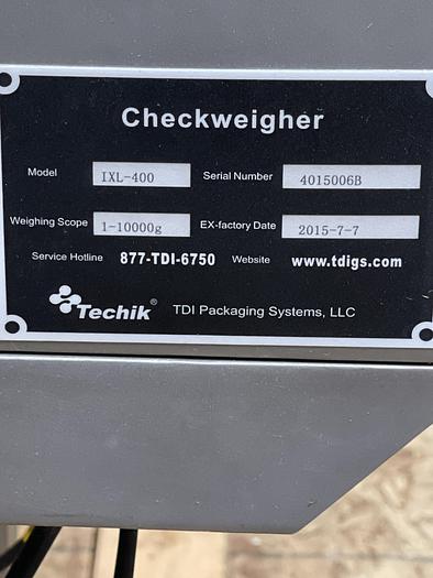 Used Techik IXL-400 Check Weigher 