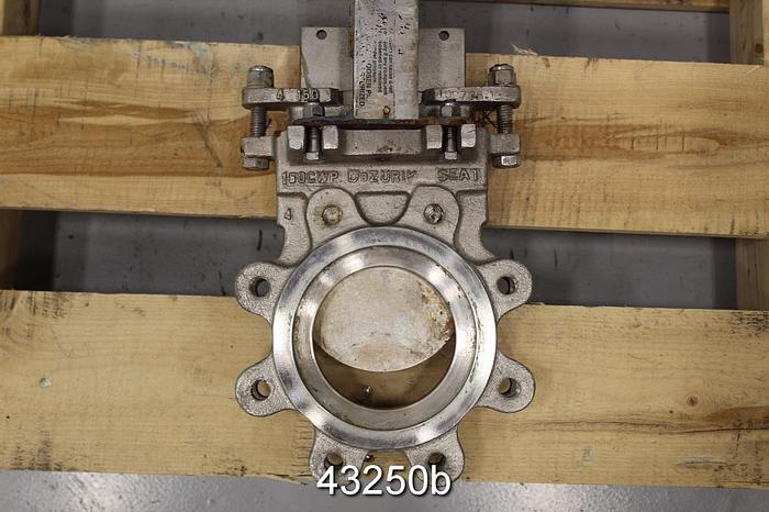 Used Dezurik 4" Air Operated Knife Gate Valve #43250