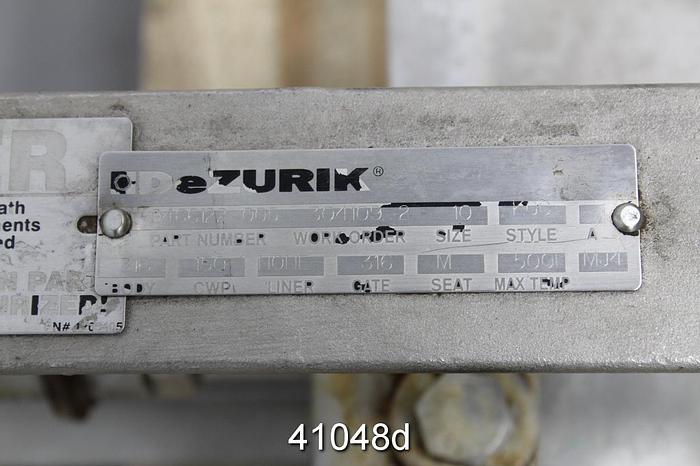 Used Dezurik 10" Air Operated Knife Gate Valve #41048