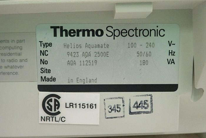 Used Thermo Spectronic Helios Aquamate 2500E 9423 AQA 112519 Spectrophotometer