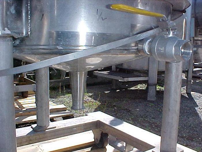 Used Tank, 63 Gallon, 316 Stainless Steel, 23" X 35", Jacketed, FT/CB #C738311