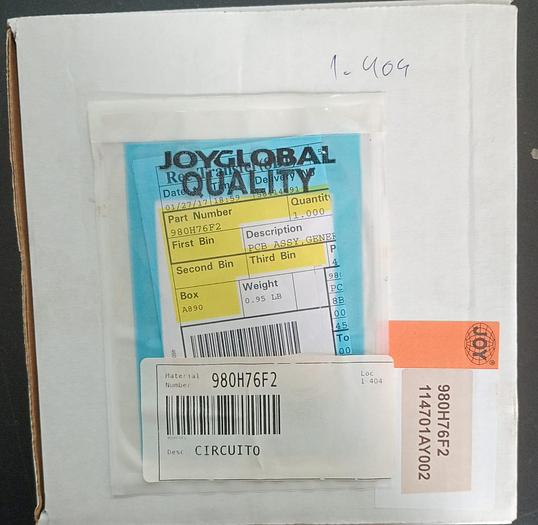 Modulo/Placa do controle de Maquinas Joyglobal 980H76-F2