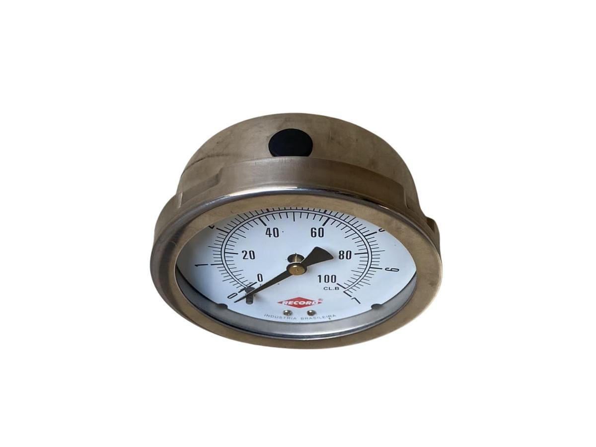 Manômetro Analógico Record 0–7 Bar / 0–100 PSI Classe B