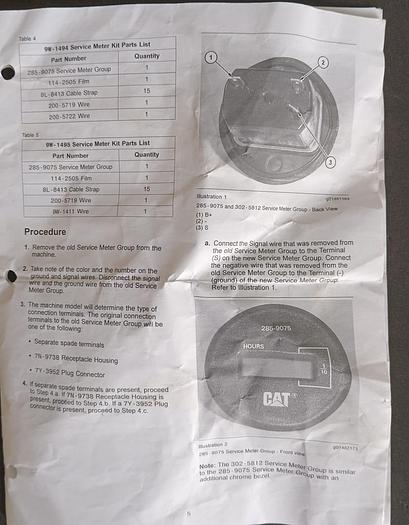 Kit Medidor de Serviço Caterpillar 9W-1495