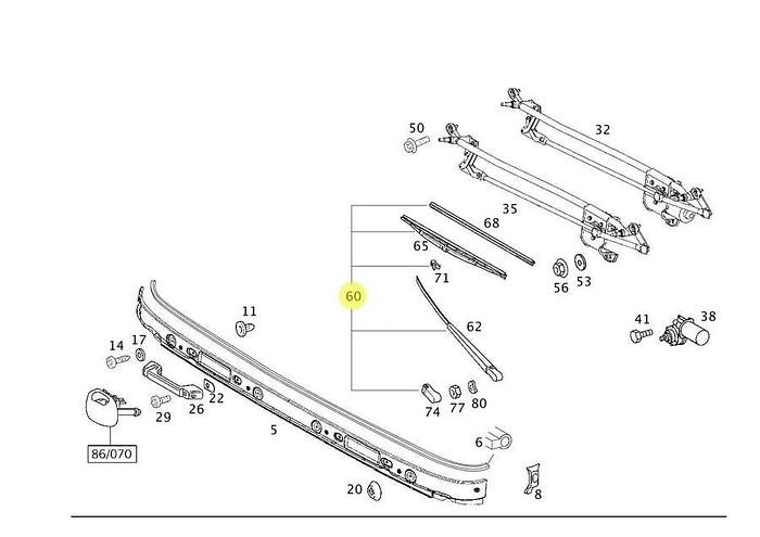 Usado Braço limpador para-brisa Mercedes Axor A9588200044