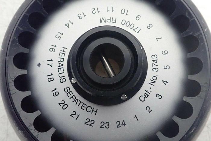 Used Heraeus Sepatech 3743 17,000RPM Centrifuge Rotor