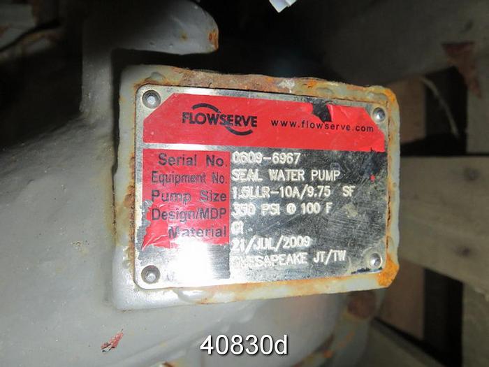 Used Flow Serve Pump, 1.5LLR-10A/9.75 SF, Cast Iron #40830