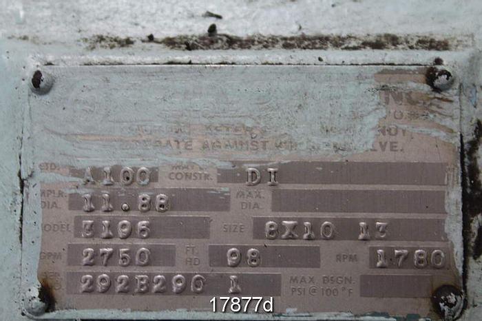 Used Goulds 3196 Power End, 8x10x13, 11.88" Impeller #17877