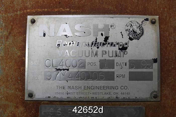 Refurbished Nash CL 4002 Vacuum Pump, Iron Casing #42652