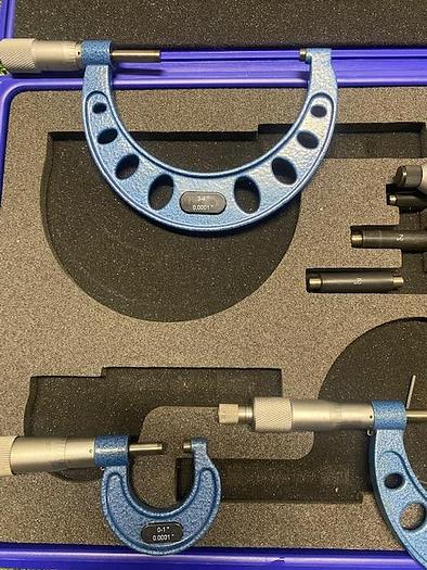 Used Fowler Micrometer Set 0 -1", 1-2", 2-3" & 3-4"