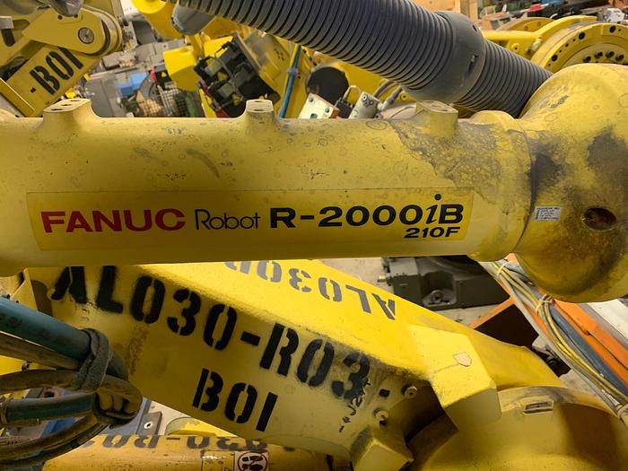 Used FANUC R2000iB/210F 6 AXIS CNC ROBOT W/R30iA CONTROLS 210KG X 2655mm REACH
