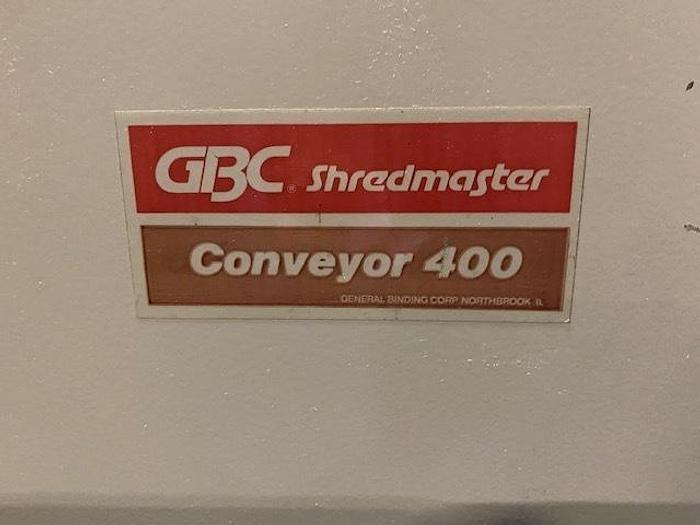 Used GBC SHREDMASTER /CONVEYOR 400