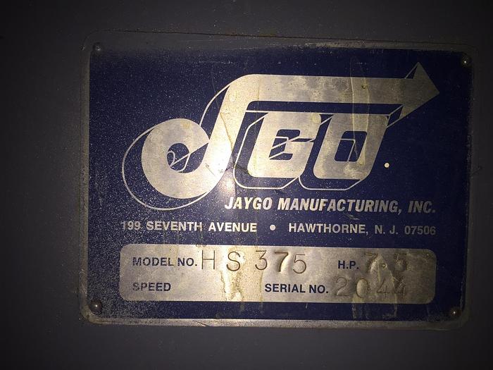Used Mixer, Dispersion, 7.5 HP, S/st, Jaygo, Mdl HS375, S739685 #S739685