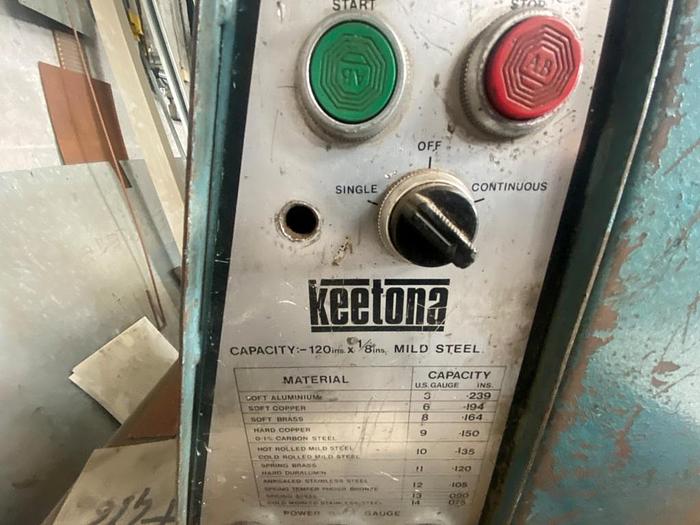 Used Ketona Shearmatic 120" x 1/8" Guillotine