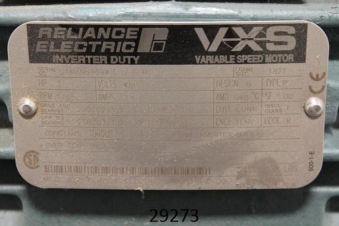 Used Reliance  AC Motor, 3 Phase Variable Speed Motor #29273