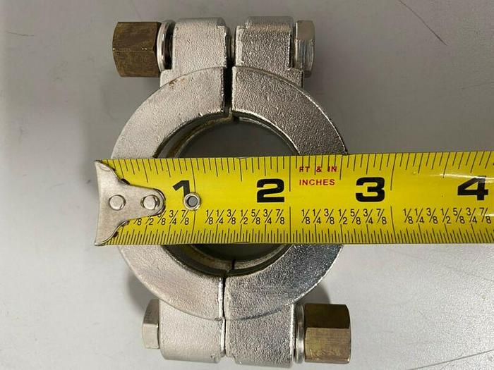 Used Lot of 4 - Tri-Clover Stainless Steel 2.5" OD Bolted High Pressure Clamp