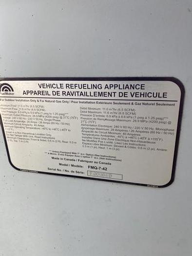 Used FuelMaker Quad 7-42 CNG Compressor   untested as is