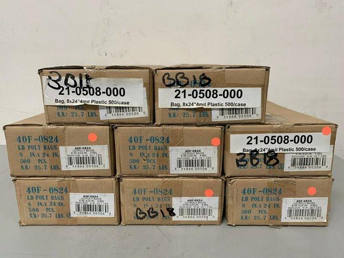 Used Lot of 500- Elkay Plastics 40F-0824 LD Poly Bags