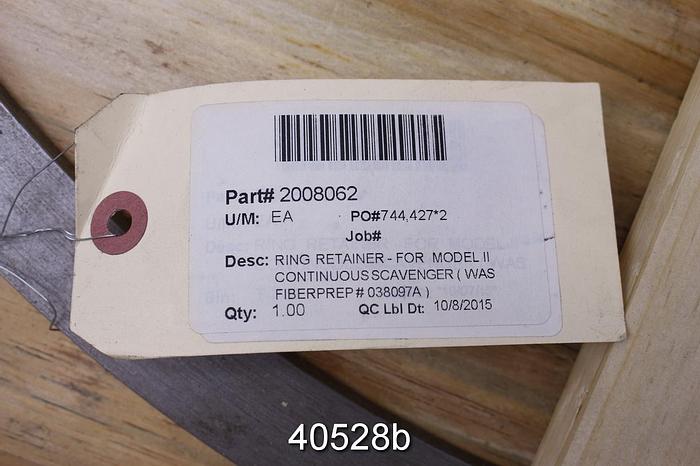 Used Fiberprep Scavenger II Rotor Retainer Ring #40528