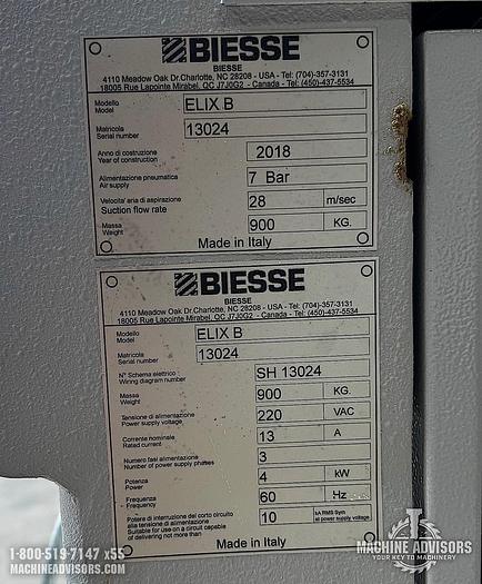 Used 2018 Biesse Elix B CNC Drill & Dowel Inserter