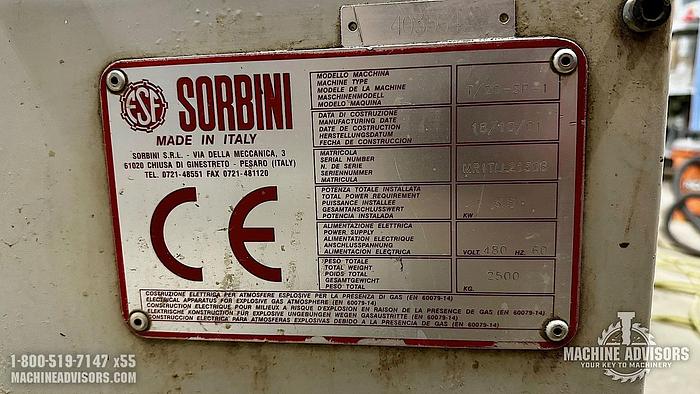 Used Sorbini T/20-SP-1 Roller Coater Finishing Machine