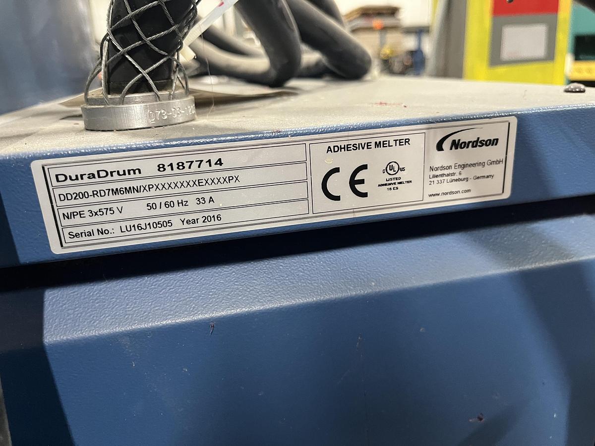 Used 2016 Nordson Duradrum 200 Bulk Melter Hot Melt Machine