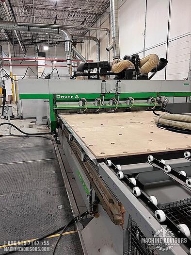 Used Biesse Rover A2231G Nested Based Double Cell (2) CNC Routers with Overturning Conveyor