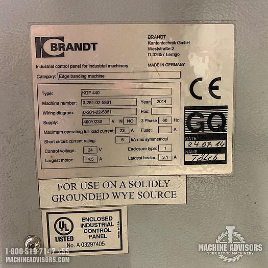 Used 2014 Brandt KDF 440 Edgebander