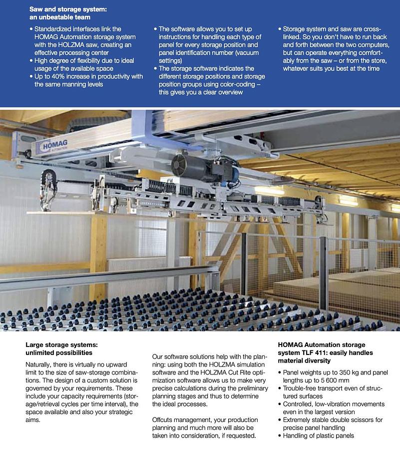 Used 2015 Homag Storeteq TLF 411 Panel Storage System