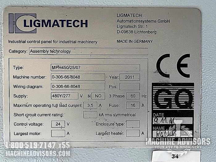 Used 2011 Ligmatech MPH 450/25/07 Case Clamp