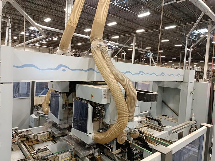 Used Homag BHT 500 CNC Dual Head Feed Through Boring Machine 