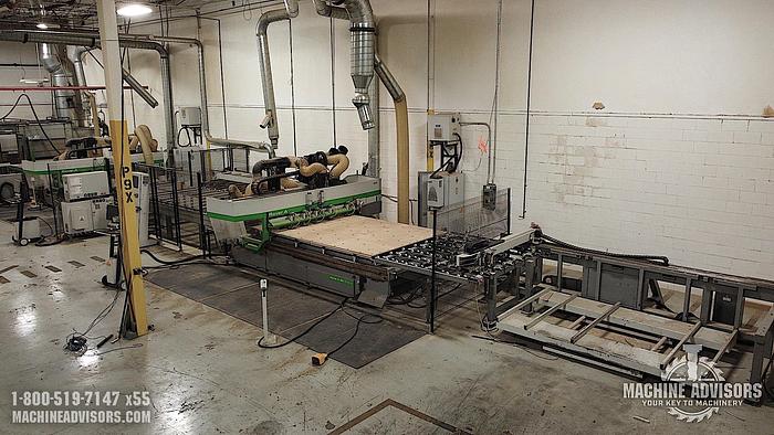 Used Biesse Rover A2231G Nested Based Double Cell (2) CNC Routers with Overturning Conveyor