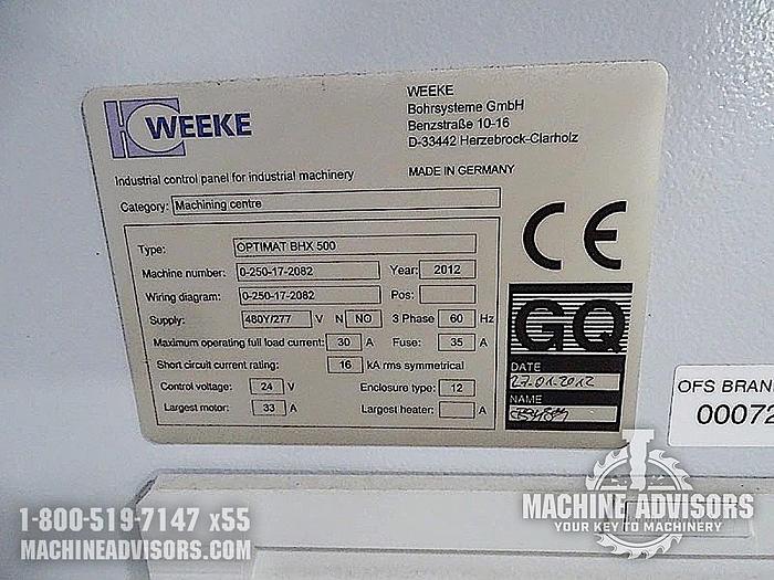 Used Weeke Optimat BHX 500 CNC-Processing Machining Center w/ Feed-through