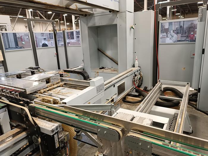 Used Homag BHT 500 CNC Dual Head Feed Through Boring Machine 