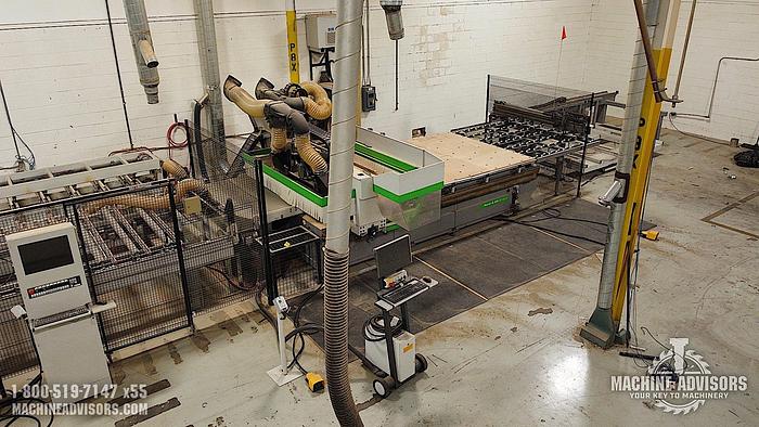 Used Biesse Rover A2231G Nested Based Double Cell (2) CNC Routers with Overturning Conveyor
