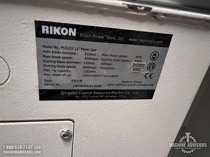Used 2018 Rikon PS315X