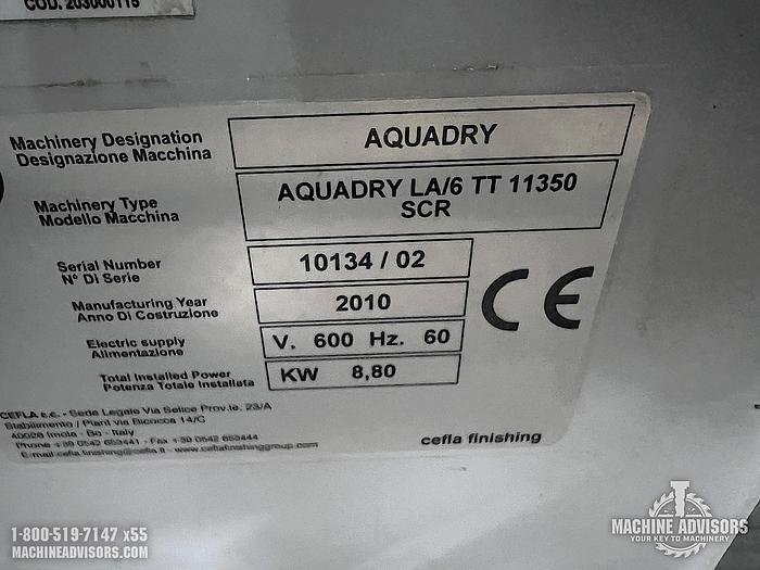 Used 2010 Cefla (Aquadry LA/6TT 11350 SCR) Boiler Heated Finishing Oven