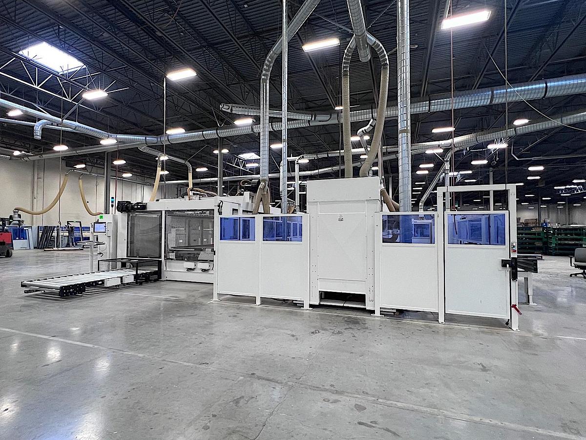 Used 2019 Homag Drillteq C-500 / BHT500 Gantry Flexible Automatic Feed-Through Drilling Machine w/ TSH501 Unloader