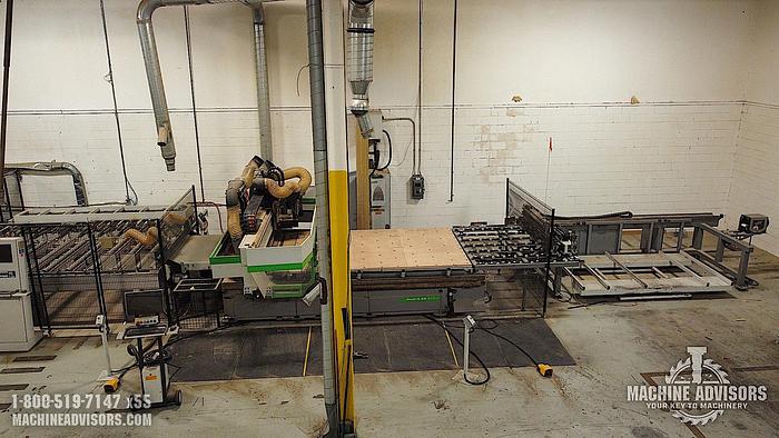 Used Biesse Rover A2231G Nested Based Double Cell (2) CNC Routers with Overturning Conveyor