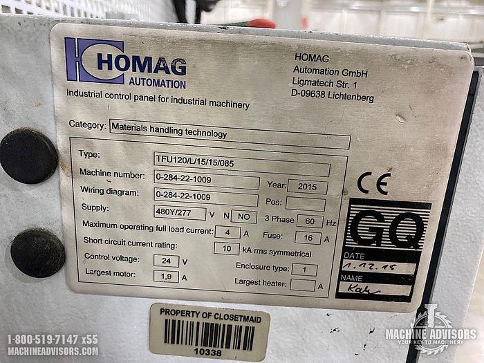 Used 2015 Homag TFU120 Return Conveyor System