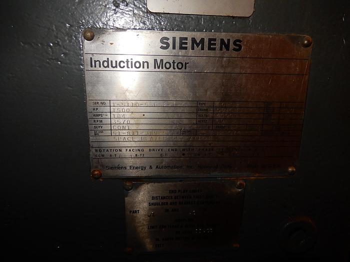 Used SIEMENS 1500 HP INDUCTION MOTOR (1)