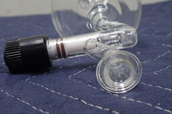Used Kimax 250ml Glass Round Tube-Bottom Distillation Flask with Adapter / Joint