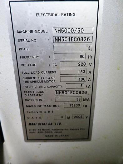 Used 2005 MORI SEIKI NH5000/50