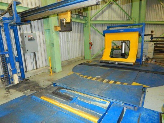 Used 150" VOITH SULZER ROLL WRAPPER 40 RPH 60" MAX DIAMETER
