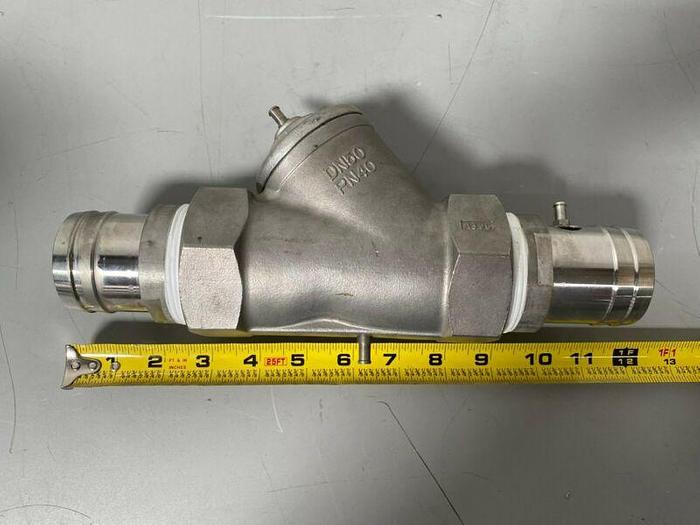 Used Stainless Steel Valve System w/ 1/8" & 2" Hose Fitting