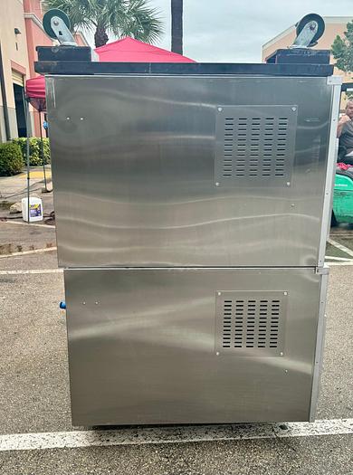 Used Marsal SD-1048 STACKED Double Pizza Deck Oven on casters