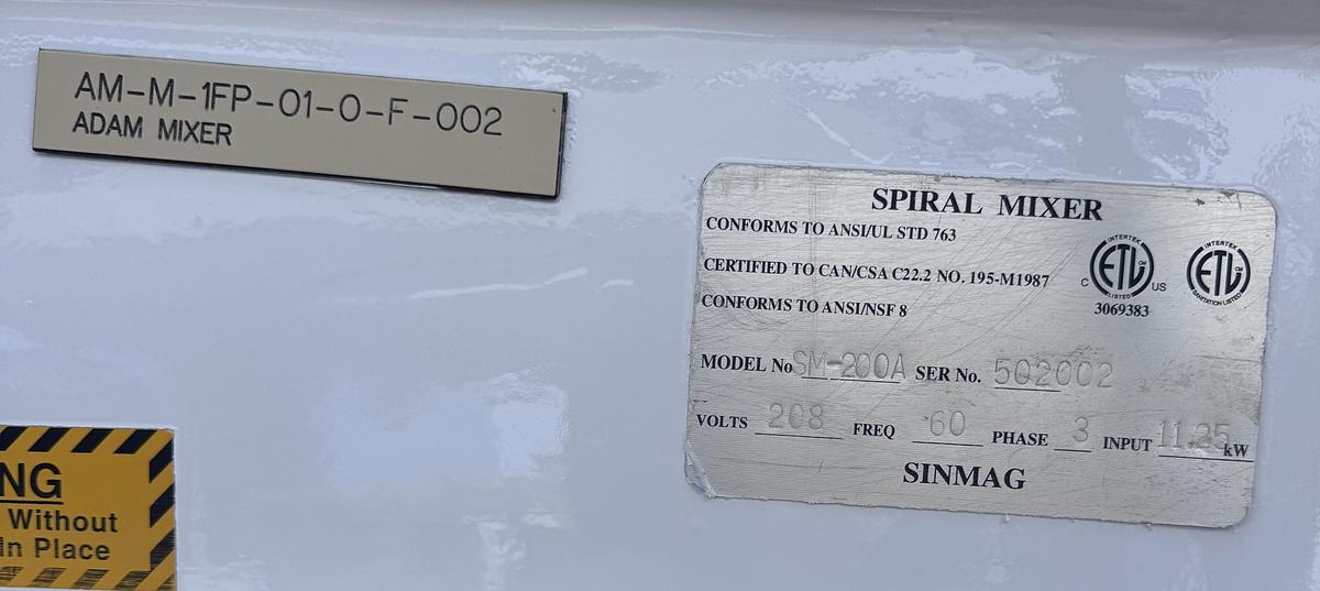 Refurbished American Bakery Systems 250 KG Spiral Mixer SM-200A