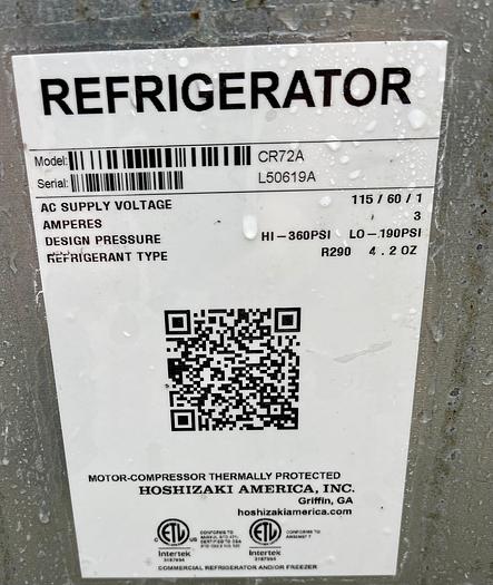 Used Hoshizaki CR72A SteelHeart 72 1/2" Chef Base w/ (4) Drawers, 115v